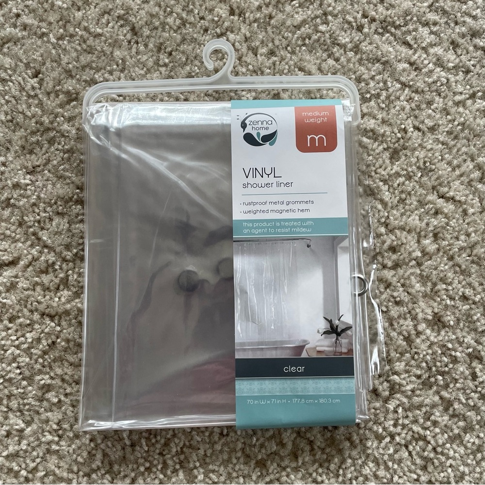 Zenna Home Vinyl Shower Liner - Clear